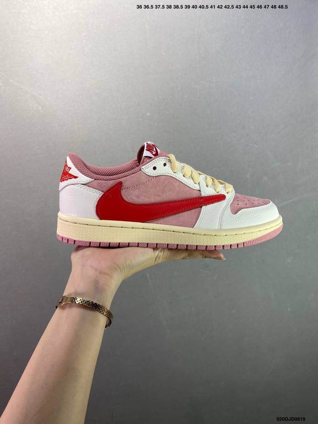 Company-level Aj1 inverted hook Travis Scott X Air Jordan 1 "Reverse Mocha" Aj1