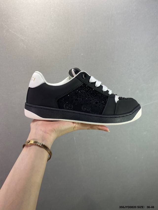 Company-level Gucci Screener sports casual fashion luxury series Gg enamel buckl