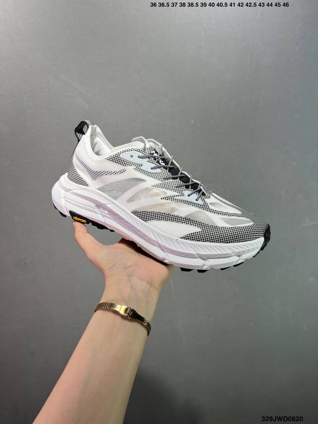 Company-level Hoka One One Mafate Speed 4 Lite Silver and Black Mafate low-top l