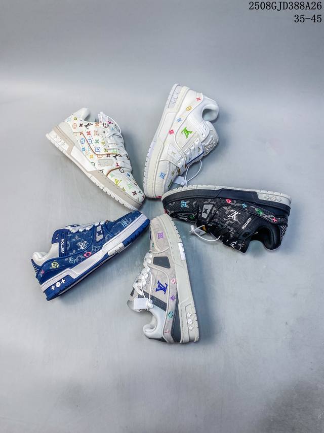 Louis Vuitton LV Louis Vuitton sneakers are fashionable, trendy, thick-soled, an