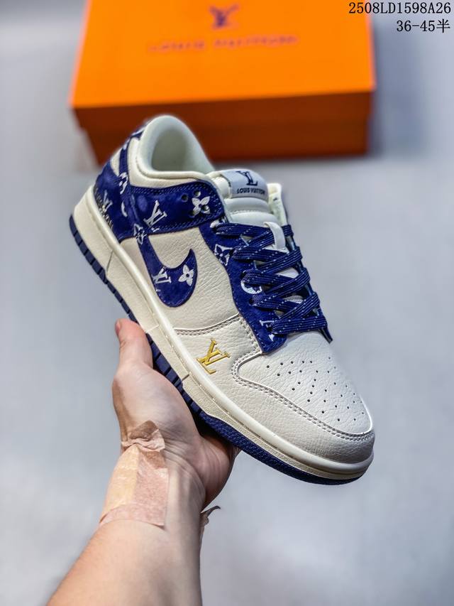 Nike Sb Dunk Low "Supreme co-branded beige blue small label drawstring" annivers