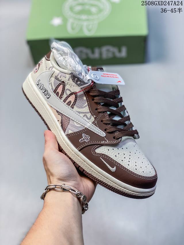 High-end customized Travis Scott X Jordan 1 Low "Labubu Labubu joint" Jordan inv