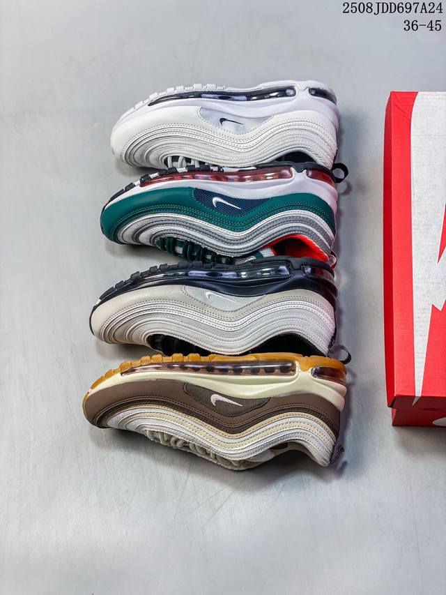 Nike Air Max 97 Air Cushion Bullet Toe Reflective Casual Running Shoes for Men a
