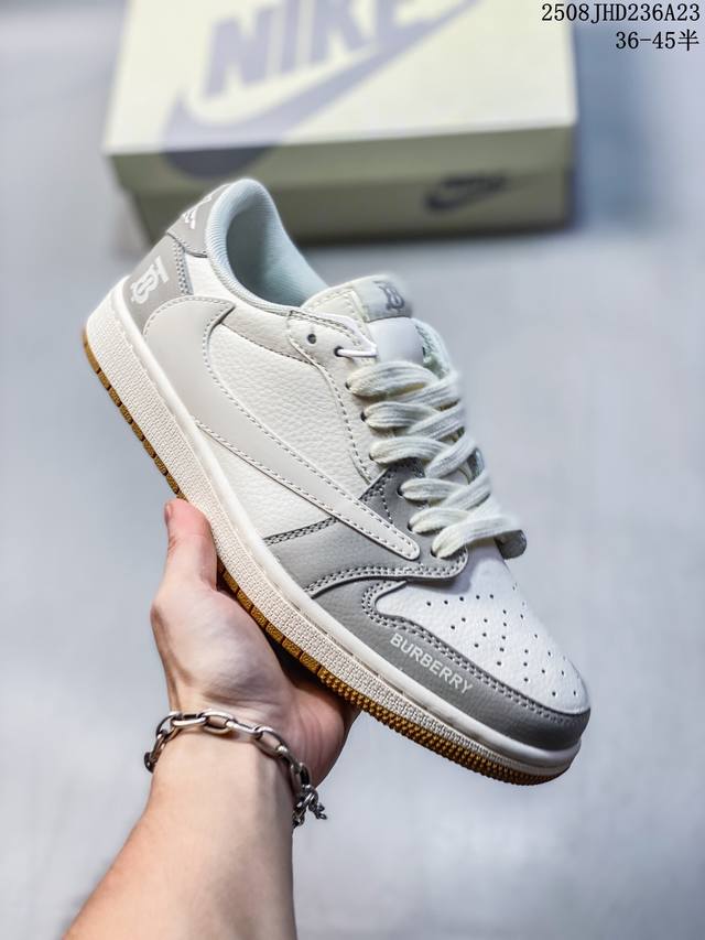 Company-level Nike Air Jordan 1 X Travis Scott Aj1 reverse hook Qiao Yi reverse