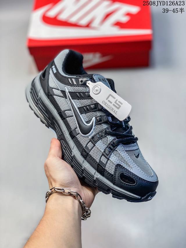 The company-grade Nike P-6000 running shoes feature red hooks on both the insid