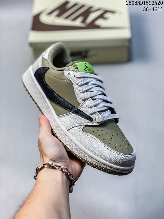 Company-level Aj1 inverted hook Travis Scott X Air Jordan 1 "Reverse Mocha" Aj1