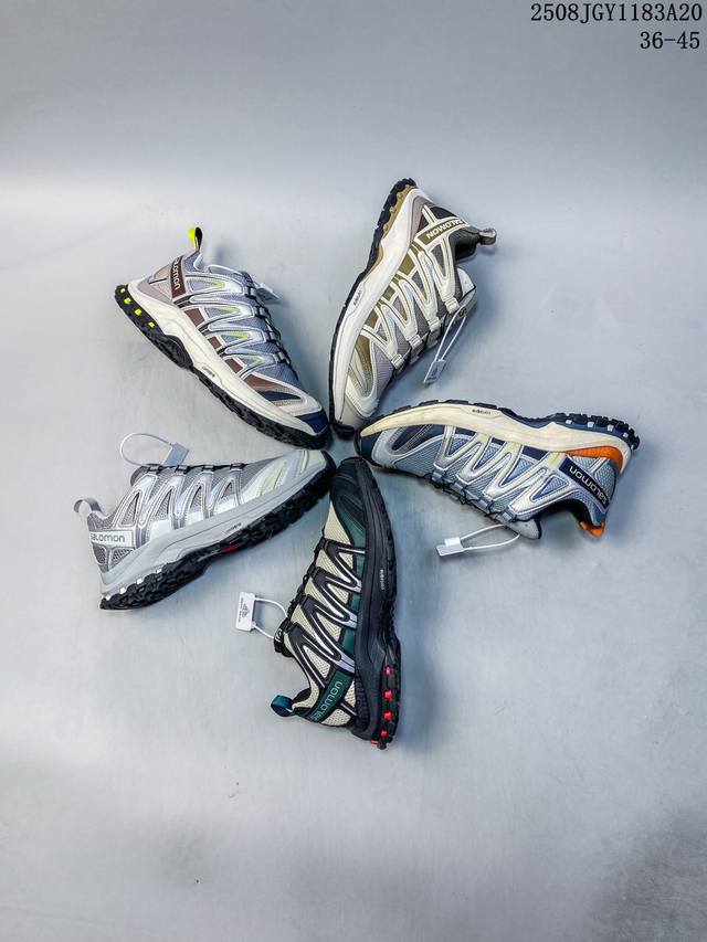 The Salomon Xa Pro 3D Expanse outdoor trail running shoe features an upper with