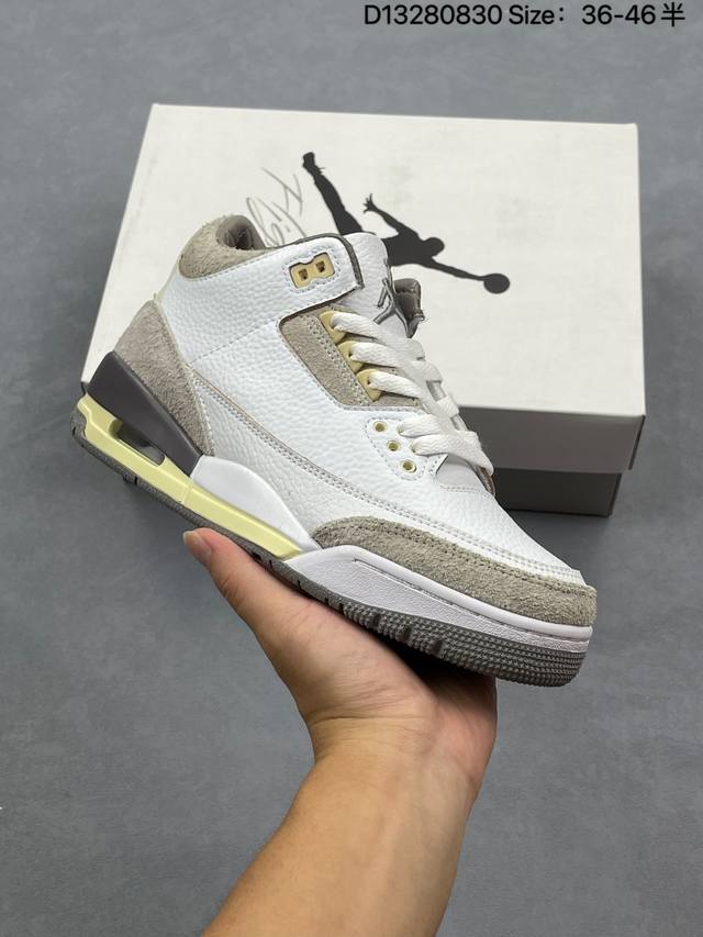 Jordan Air Jordan 3 Retro Aj3 Joe 3 mid-top retro casual sports culture basketba