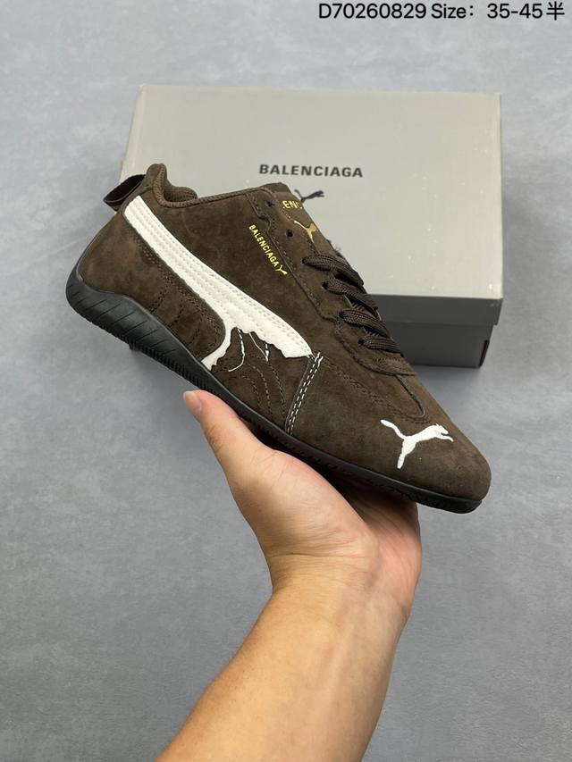 Company-level Puma X Balenciaga Speedcat series thin-soled shoes, cowhide suede