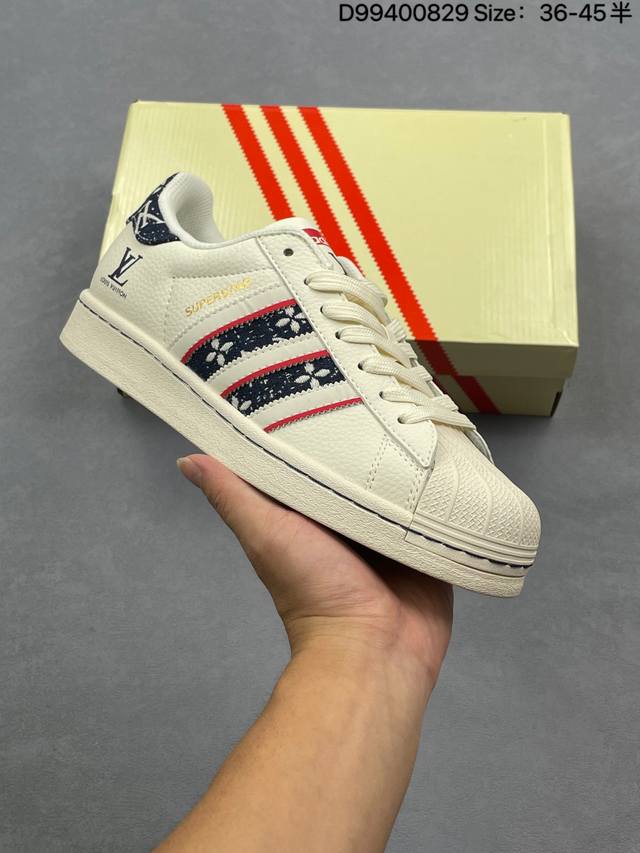 Adidas Originals Superstar shell toe 'DIY' series low-top classic and versatile