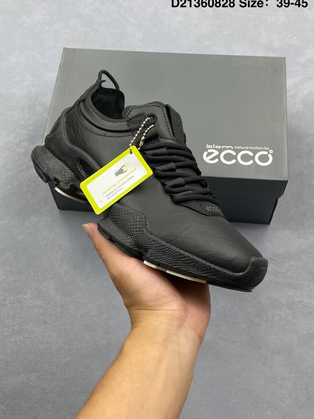 Genuine Ecco Biom C-Trail series cowhide round toe thick-soled lace-up low-top