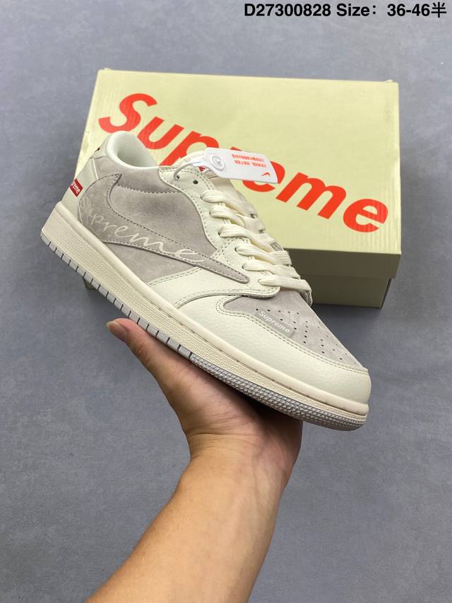 Jordan Fragment X Travis Scott X Lv Air Jordan 1 Low three-party joint inverted