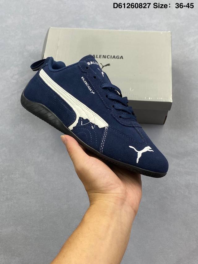 Company-level Puma X Balenciaga Speedcat series thin-soled shoes, cowhide suede