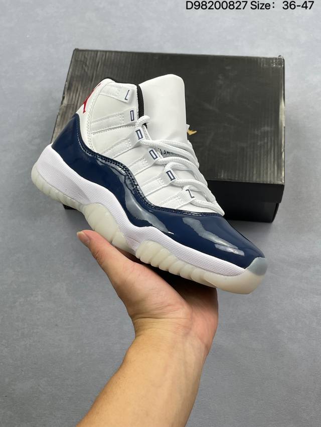 The Nike Air Jordan 11 Retro is a replica of the classic Jordan 11 design, belov