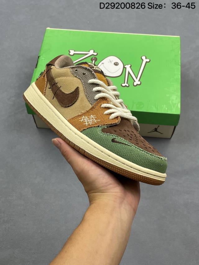 Authentic Aj1 Travis Scott X Air Jordan 1 "Reverse Mocha" Aj1 Joe 1 Joint Invert