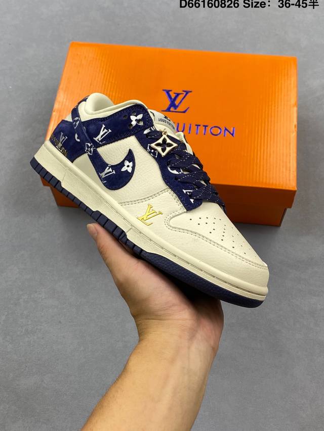 Overseas hit limited sale! Company-level Nike SB Dunk Low "LV joint beige blue