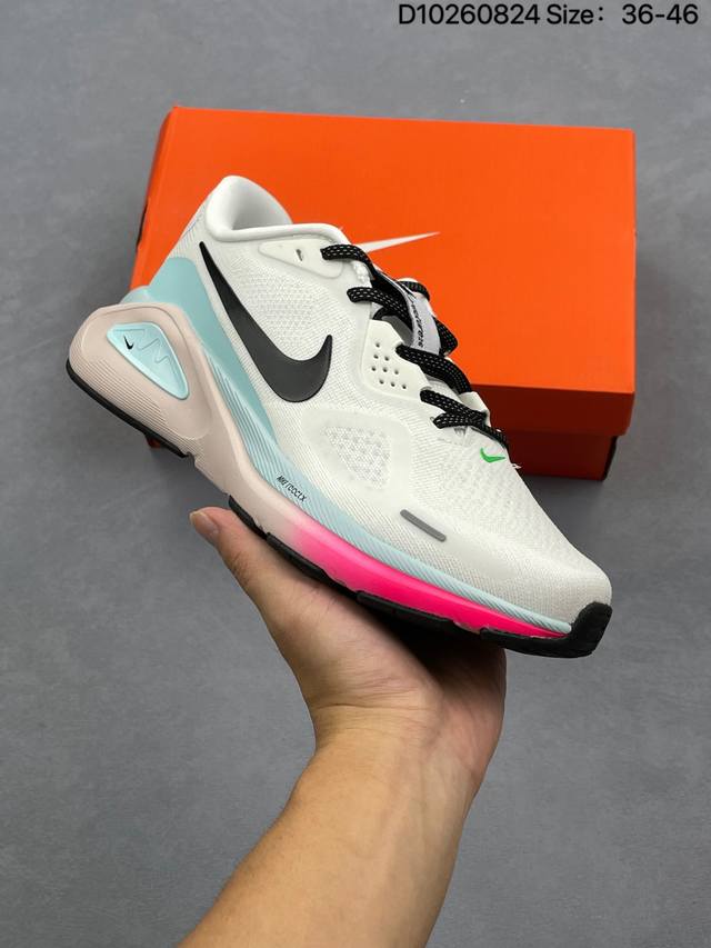 Nike Air Zoom Structure 26 lightweight running shoes feature an upper made of b