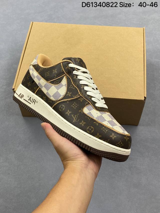 Louis Vuitton x Nike Air Force 1 Low. This versatile, casual, thick-soled, heigh