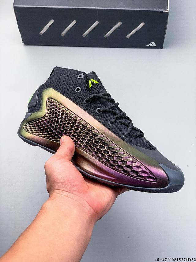 Adidas Anthony Edwards AE 1, the signature high-top basketball shoe featuring sh