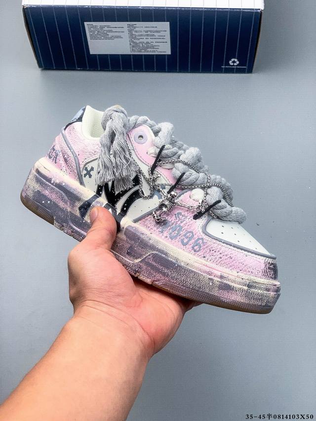 Company Level Customized Sneakers] Mlb New York Yankees Trend Code Street Graffi