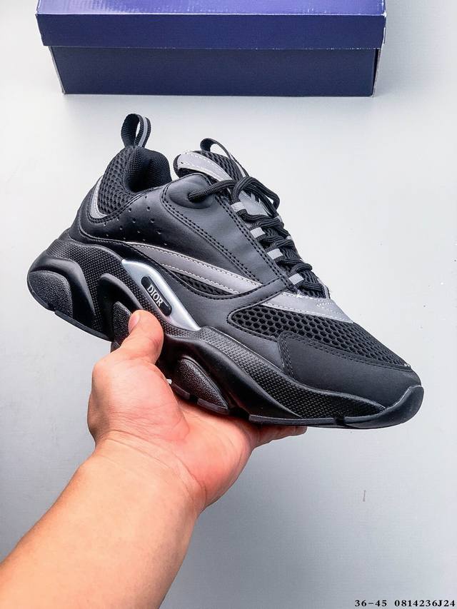 Dior B22 Leather and Tech Mesh Sports Casual Shoes The B22 sneaker reinterprets