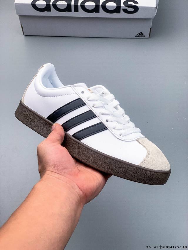 Adidas Neo Vl Court 2.0 Trefoil fashionable sneakers, T-toe, slip-resistant, wea