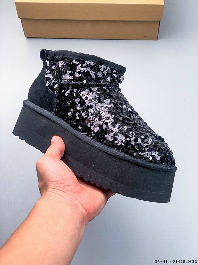 Company level! Ugg sequined warm and comfortable casual ankle snow boots 0814284