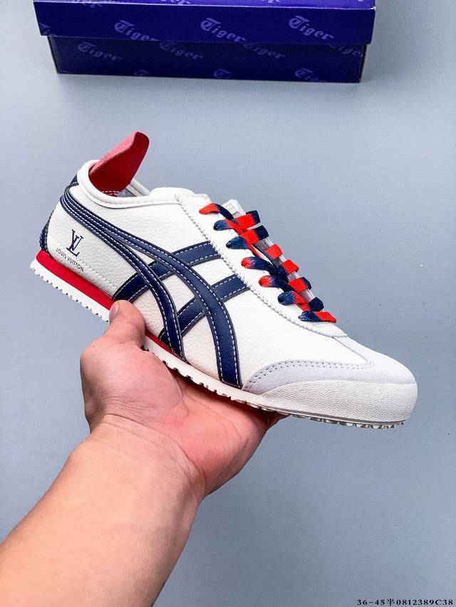 Asics Onitsuka Tiger handmade shoes. Authentic, first-grain lambskin leather fro