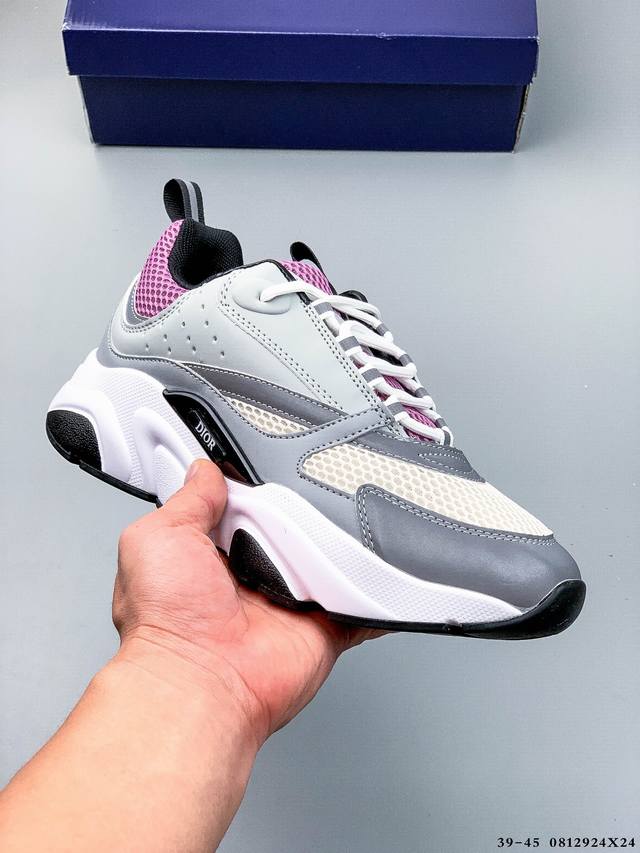 Dior B22 Leather and Tech Mesh Sports Casual Shoes The B22 sneaker reinterprets