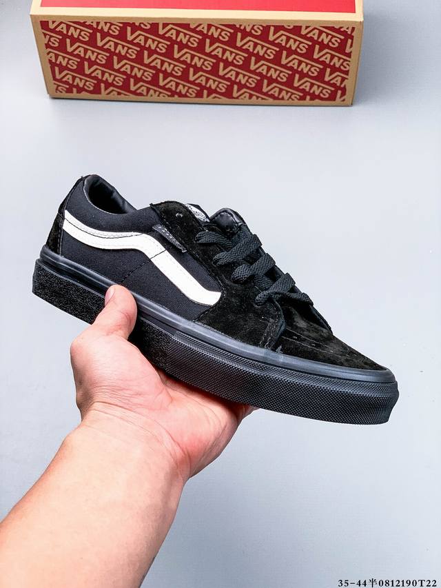 Vans Sk8-Low, a versatile, retro low-top skate shoe. A derivative of the Sk8-Hi