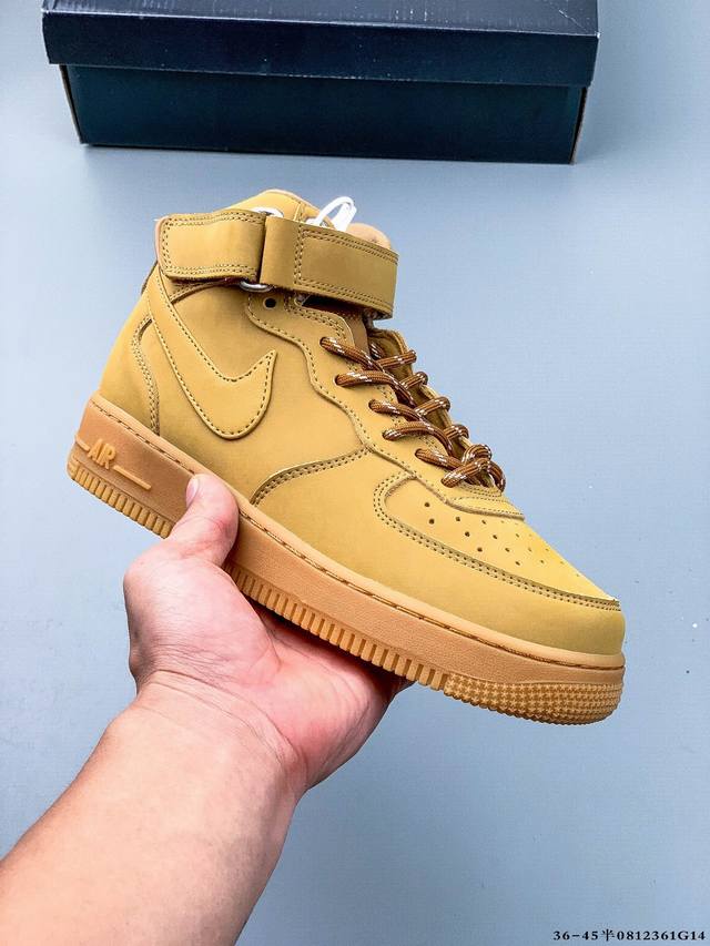Second layer genuine label! Nike Air Force 1 Mid Air Force One classic versatil