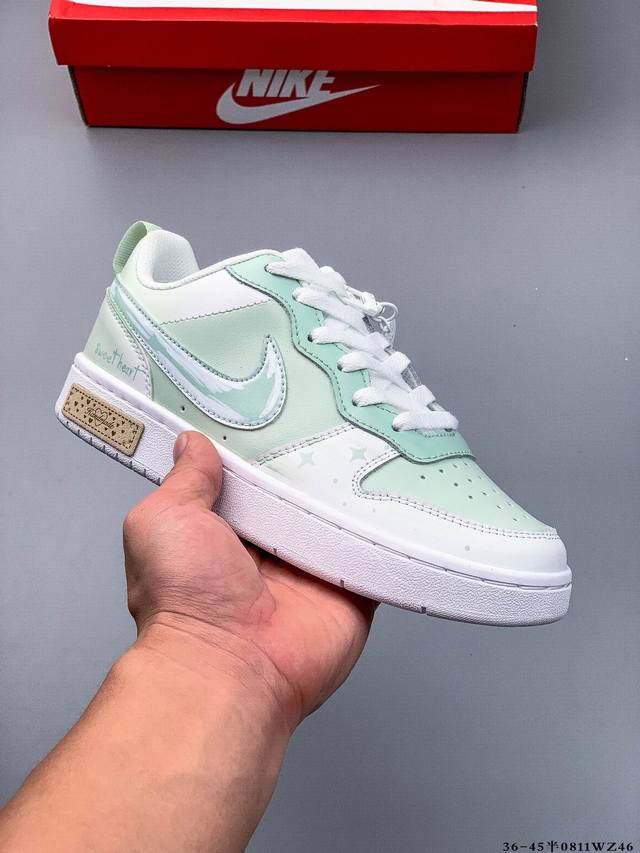 Company Level! Nike Court Borough "Rainbow Cloud" Outing Season Low-Top Sneaker