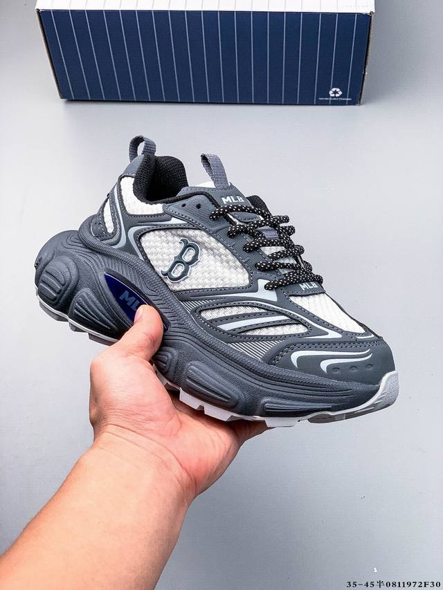Company Level! Mlb Chunky Liner Thick-soled Casual Running Shoes Ny Printed Brea