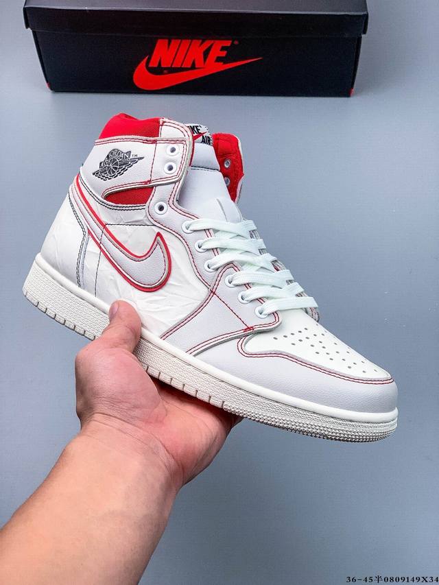 Company-grade top-grade leather! Air Jordan 1 high-top, trendy, cushioned sport