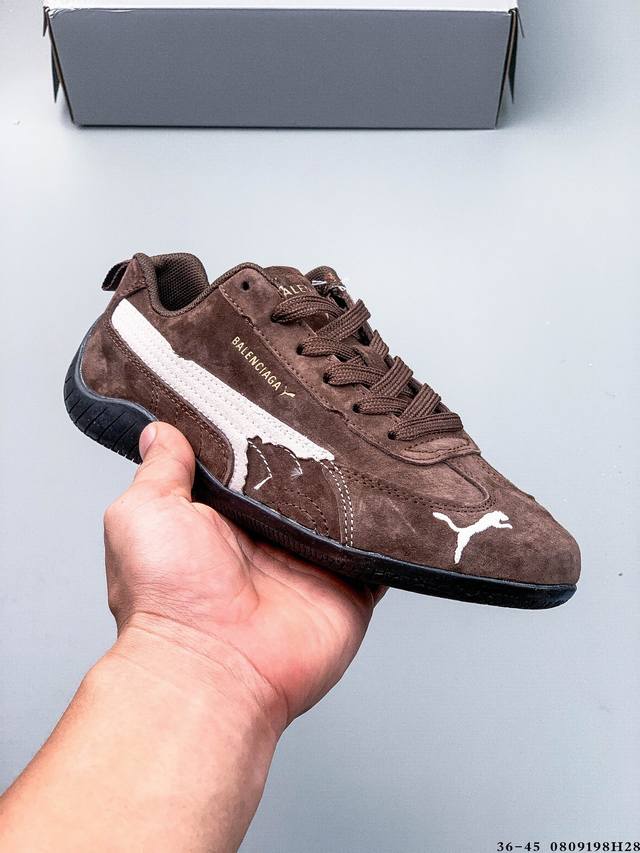Company Level! Puma x Balenciaga Speedcat series thin-soled shoes with rounded t