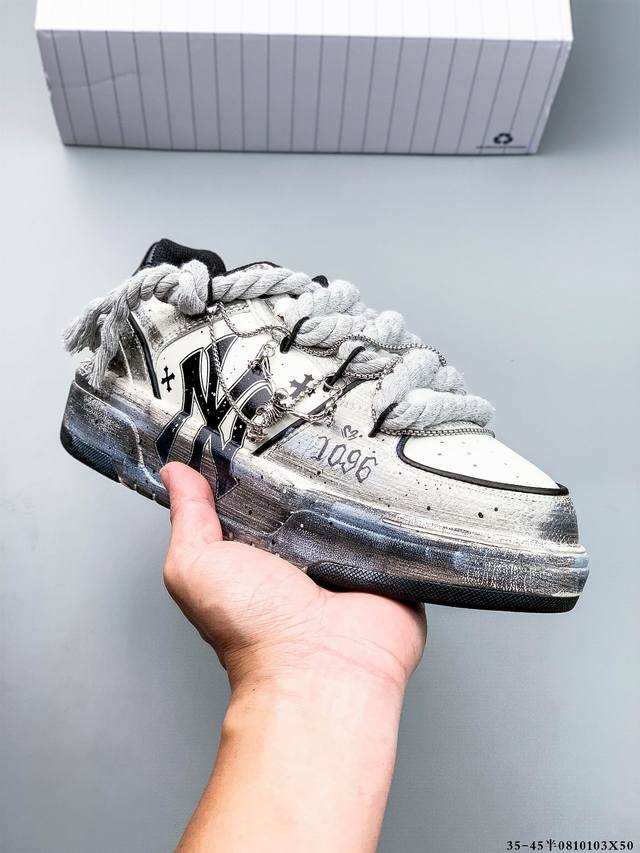 Company Level Customized Sneakers] Mlb New York Yankees Trend Code Street Graffi