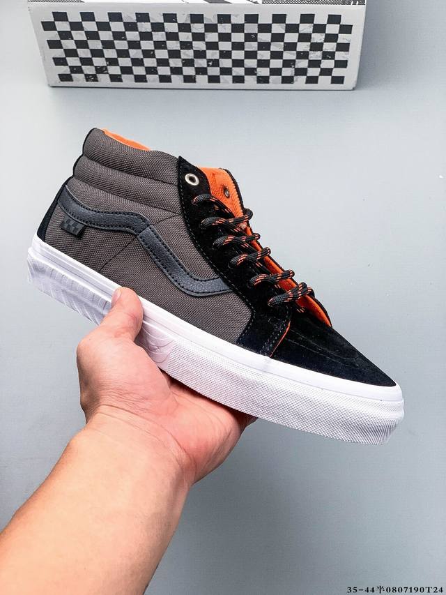 Company-level vulcanized sole! Vans Sk8-Mid Slim mid-cut fashion sports casual s