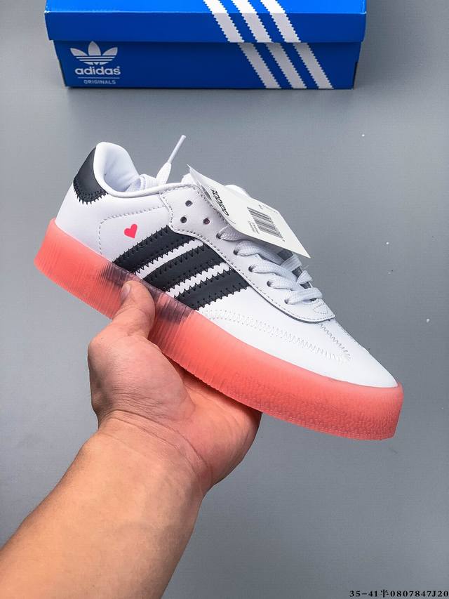 True half size! Adidas Samba Rose Trefoil Retro Thick-soled Heightened Casual S