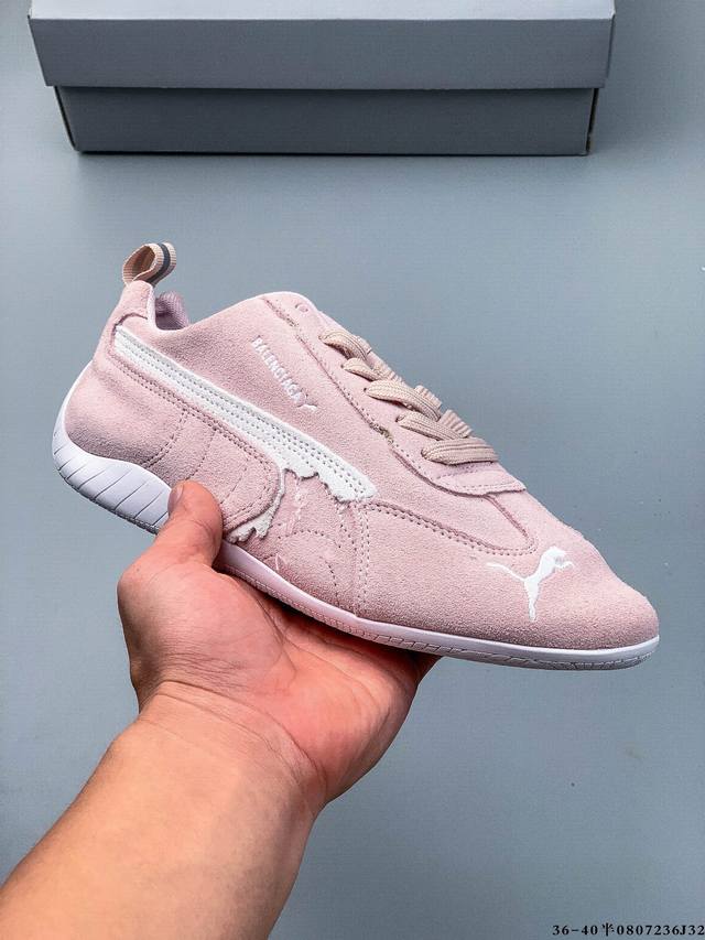 Company Level! Puma x Balenciaga Speedcat series thin-soled shoes with rounded t