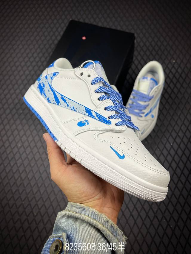 B Nike Air Jordan 1 Low custom color Custom Aj joint - high-end custom low-top r