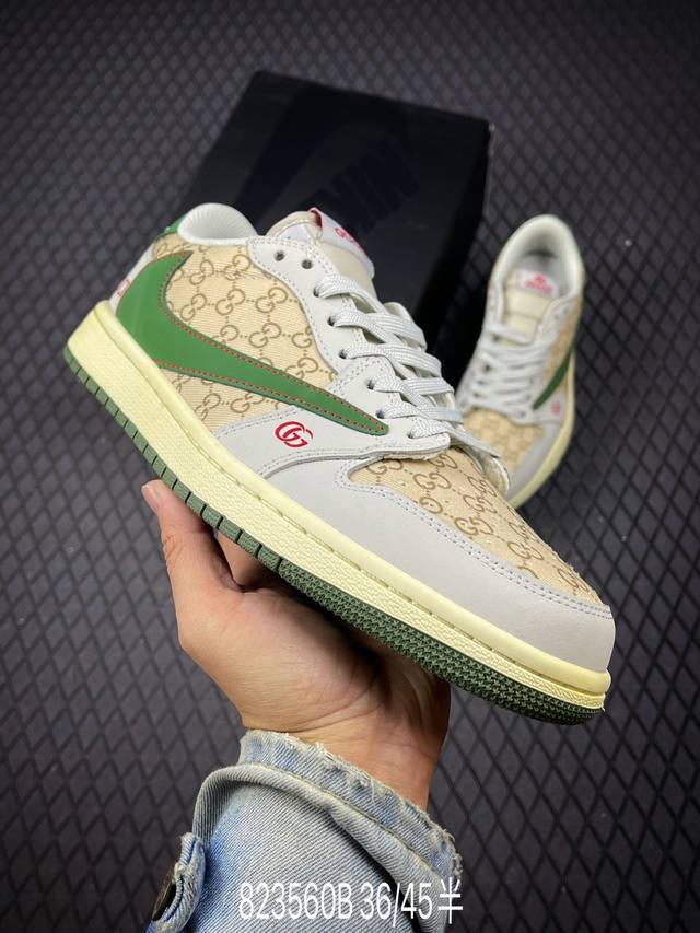 B Nike Air Jordan 1 Low custom color Gucci joint series Custom Aj joint - high-e