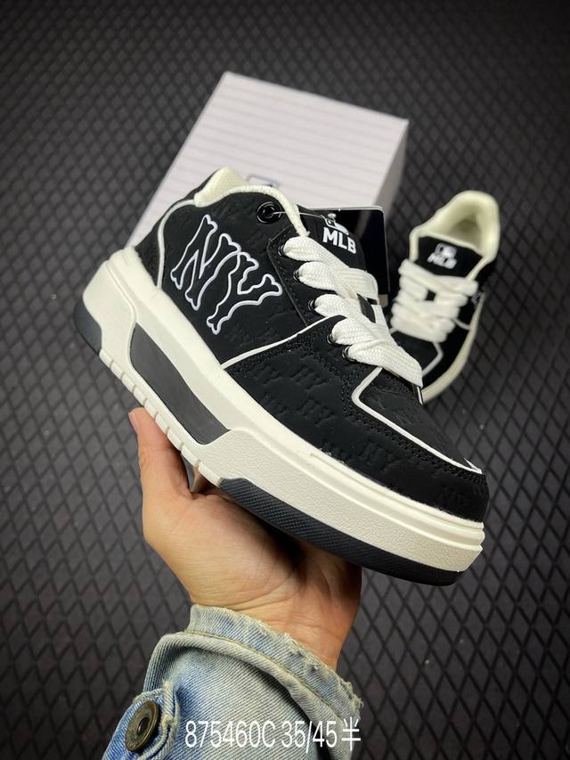 C Ny Mlb Chunky Liner Mid Denim Monogram New York Yankees Elevated Platform Casu