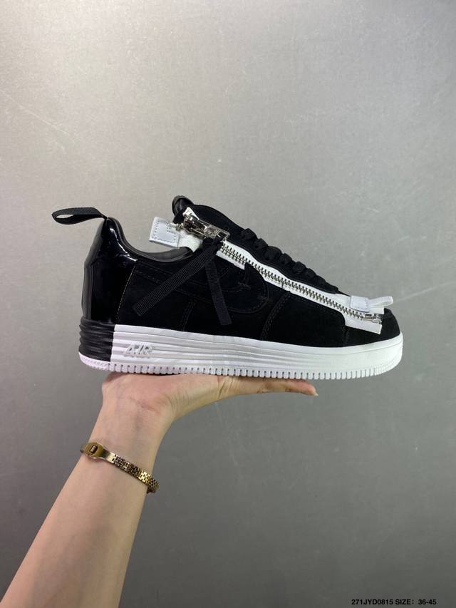 Corporate Acronym x Nike Lunar Force 1 Joint Zippered Casual Wrap Wear-Resistan
