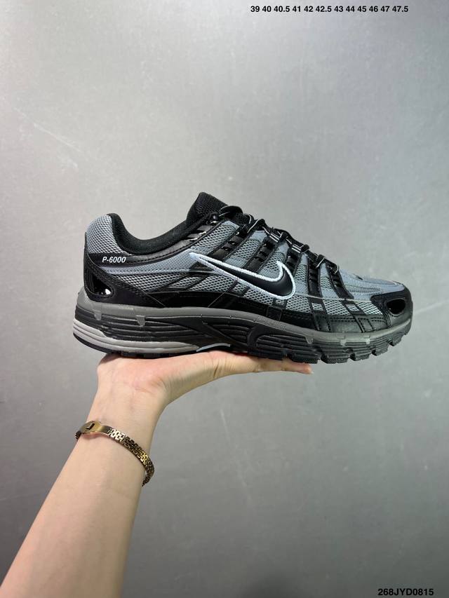 The company-grade Nike P-6000 running shoes feature red hooks on both the insid