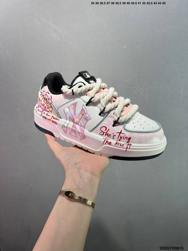 Company-level Mlb Ny printed internet celebrity dad shoes graffiti prank with 6c