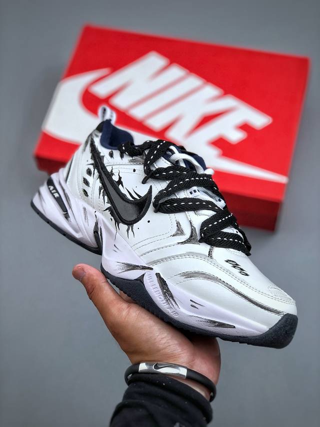 Nike Air Monarch 4 Venom Force Shadow Pulse Functional Custom M2K Black and Whit