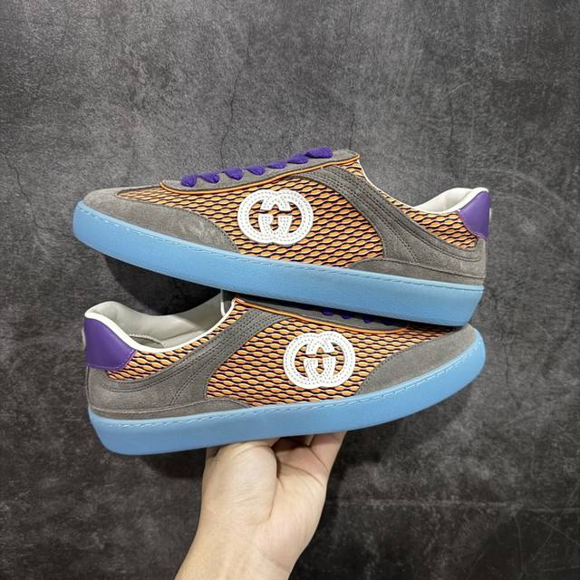 Guangdong Gift Box Edition Gucci G75 Round-Toe Lace-Up Sneakers DDD. Crafted fro