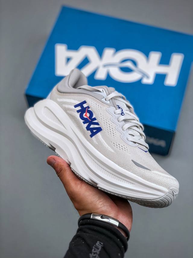 Hoka M Bondi 9 lightweight running shoes. This brand comes from the Maori langua