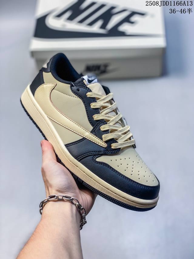 Company-level Aj1 inverted hook Travis Scott X Air Jordan 1 "Reverse Mocha" Aj1