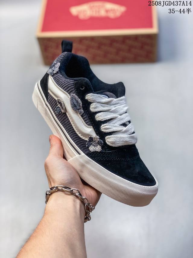 Best opening Vans official Knu Skool gray autumn flower fat bread shoes men's an